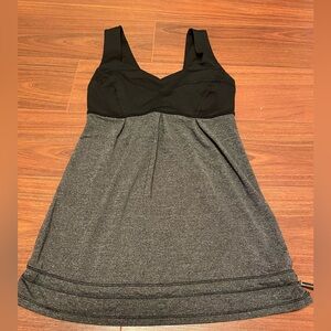 Lululemon Tank Top Blouse Black/Gray Adjustable Waist Size 2